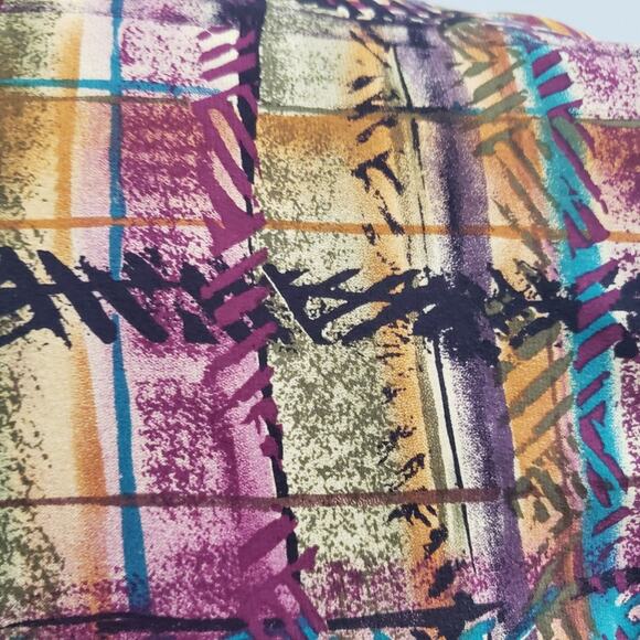 Liz Claiborne 100% Silk Plaid Button Front Top and High Rise Shorts Suit Set 8 - Picture 14 of 15